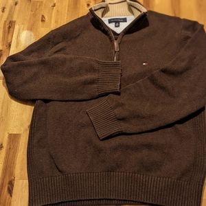 Tommy Hilfiger Men's Sweater 1/4 Zip Size Large Excellent Used Condition